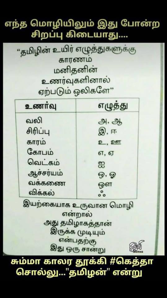 தமிழ் மொழியின் சிறப்பு